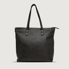 Moana Road Khandallah tote bag. Black vegan leather with patterned interior lining