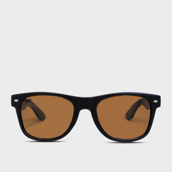 Moana Rd 50/50s- Black with black wooden arms sunglasses