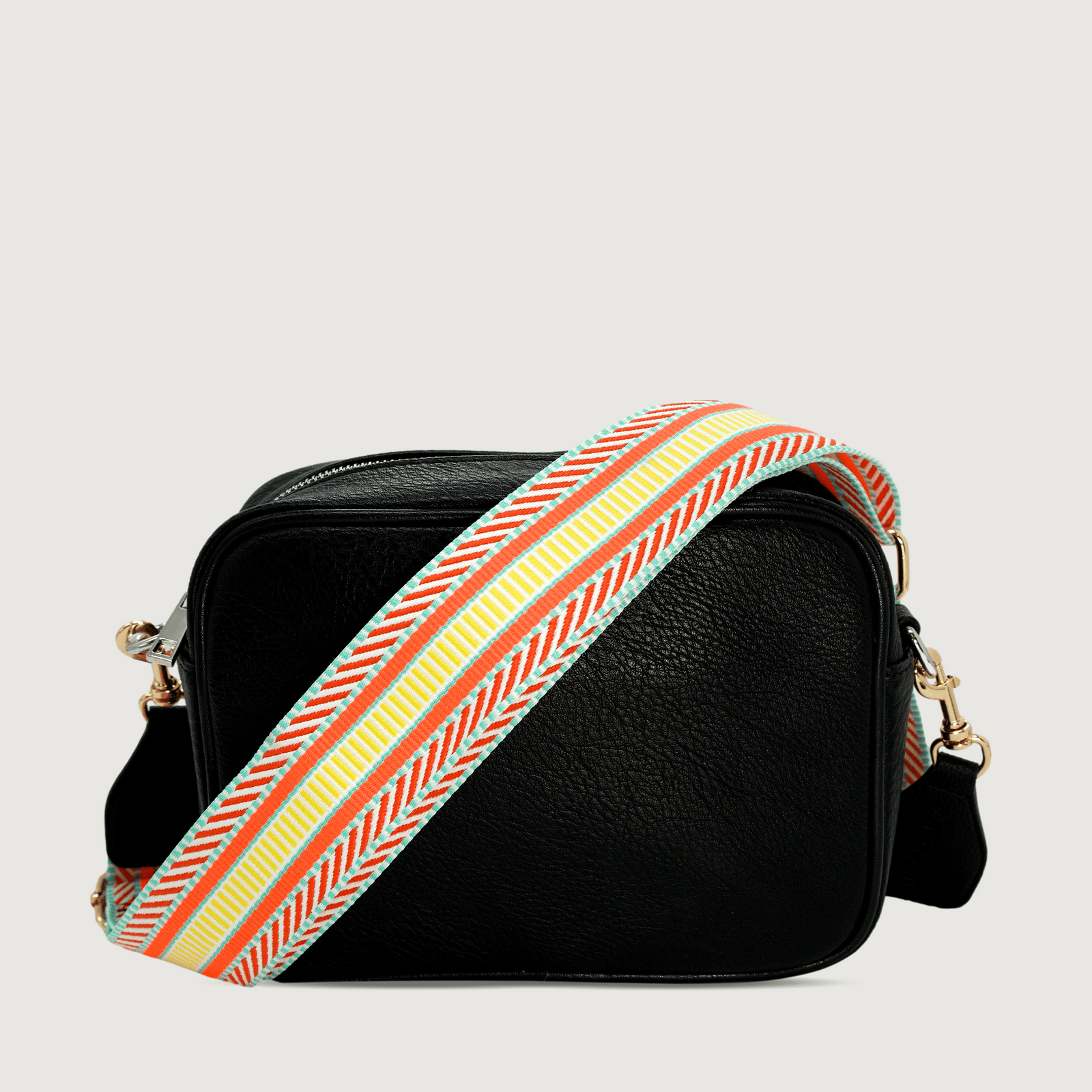 Crossbody bag with colorful strap sales