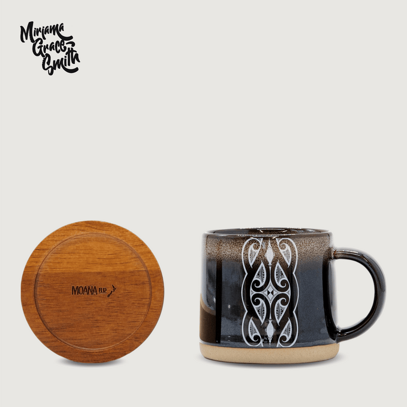 Moana Road - Miriama Grace-Smith Ceramic Espresso Mug - Black