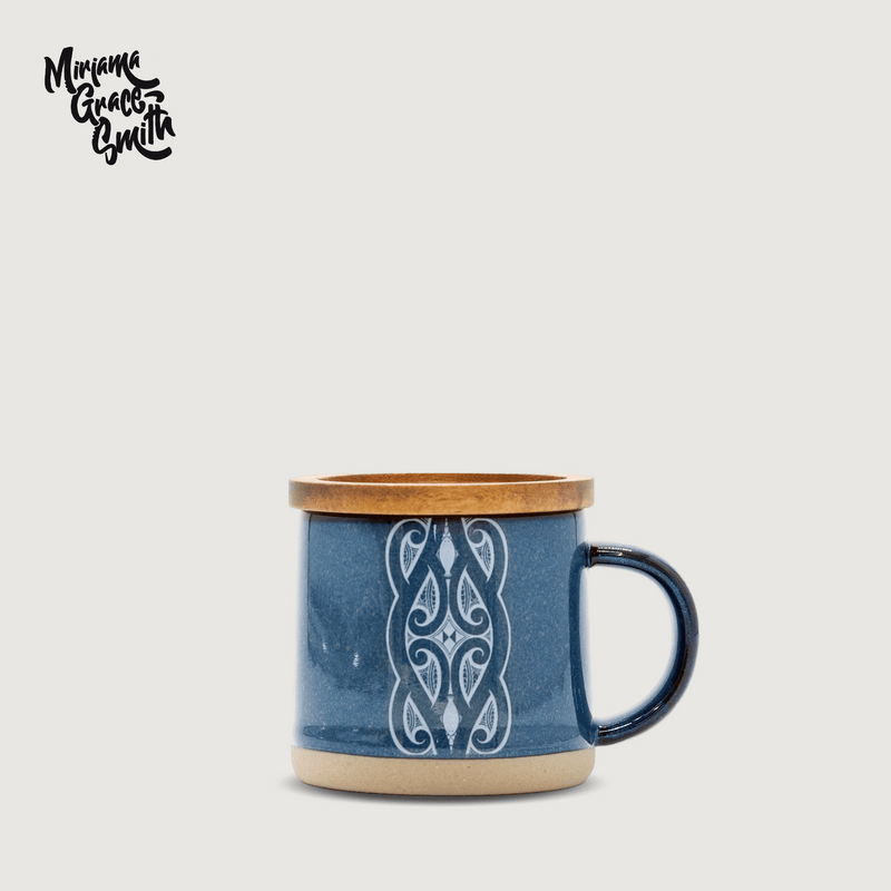 Moana Road - Miriama Grace-Smith Ceramic Espresso Mug - Navy
