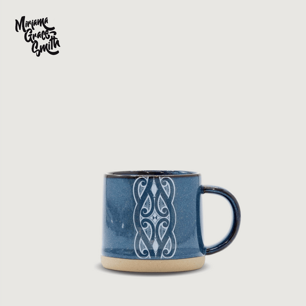 Moana Road - Miriama Grace-Smith Ceramic Espresso Mug - Navy