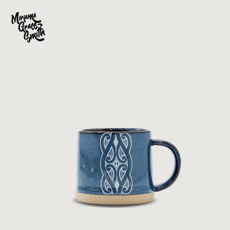 Moana Road - Miriama Grace-Smith Ceramic Espresso Mug - Navy