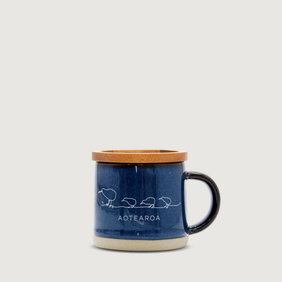 Moana Road - Kiwi Ceramic Espresso Mug - Navy