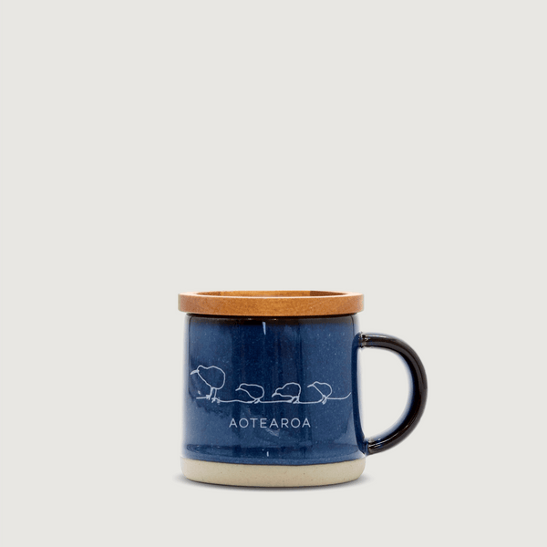 Moana Road - Kiwi Ceramic Espresso Mug - Navy