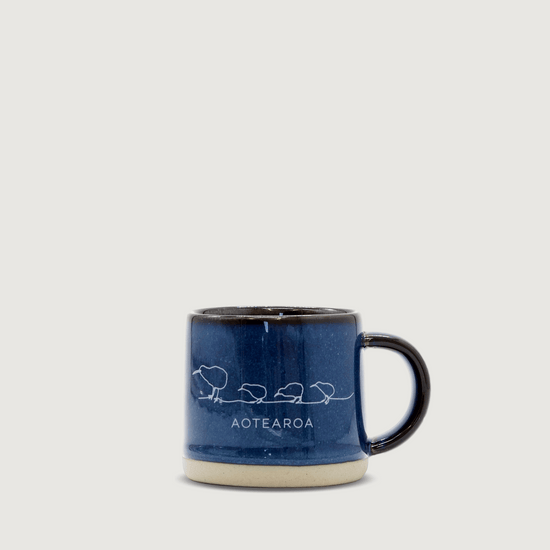 Moana Road - Kiwi Ceramic Espresso Mug - Navy