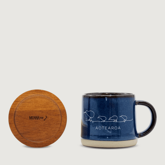 Moana Road - Kiwi Ceramic Espresso Mug - Navy