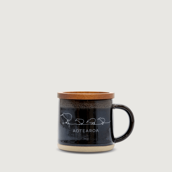 Moana Road - Kiwi Ceramic Espresso Mug - Black