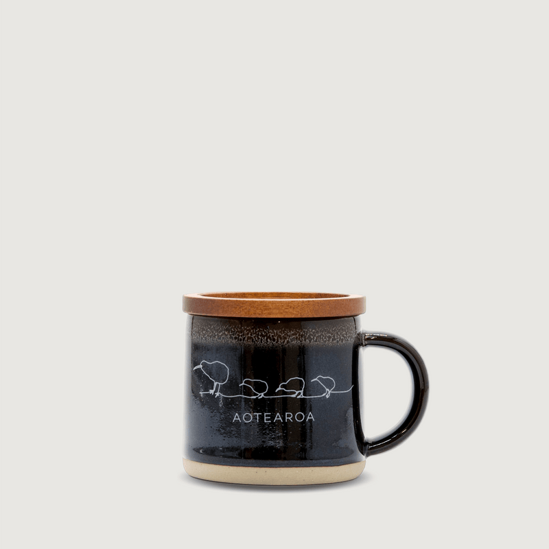 Moana Road - Kiwi Ceramic Espresso Mug - Black