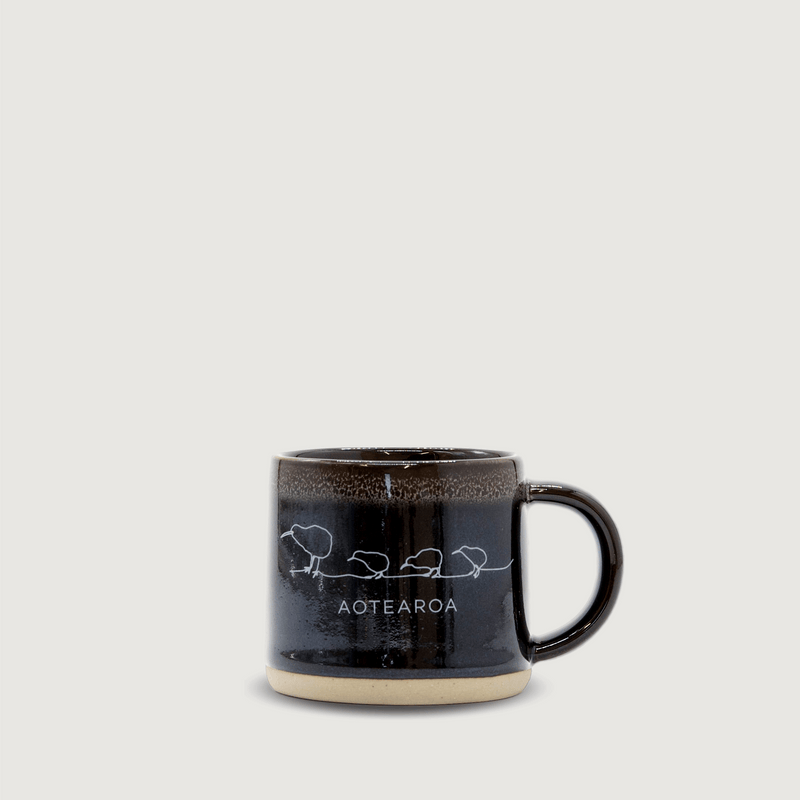 Moana Road - Kiwi Ceramic Espresso Mug - Black