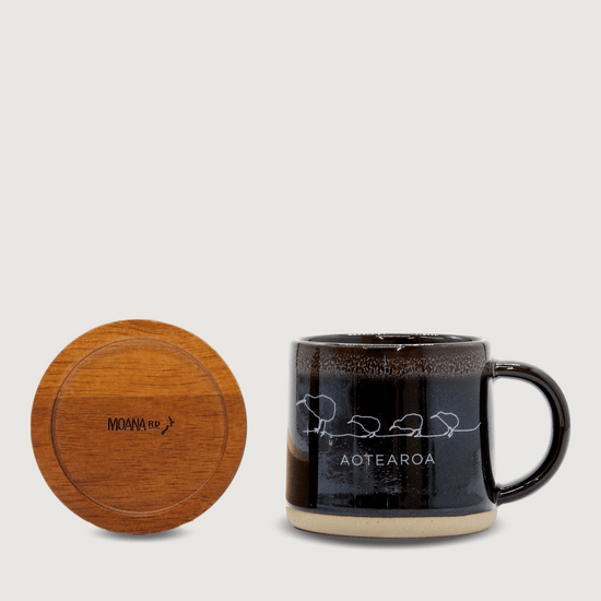 Moana Road - Kiwi Ceramic Espresso Mug - Black