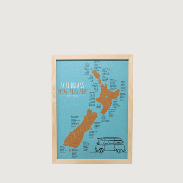 2856 Pin Cork Map Surf Breaks A3 