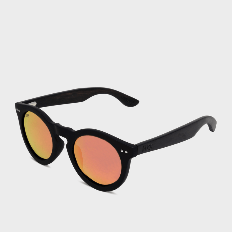 Moana Rd Grace Kelly sunglasses - Black frames with black arms and pink reflective lenses