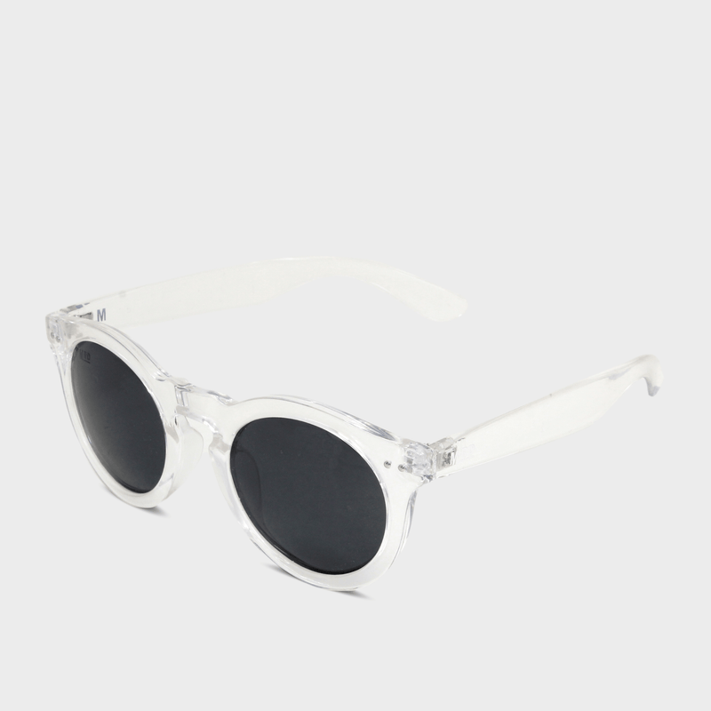 Moana Rd Grace Kelly sunglasses - Clear Transparent frames with clear transparent arms and dark lenses