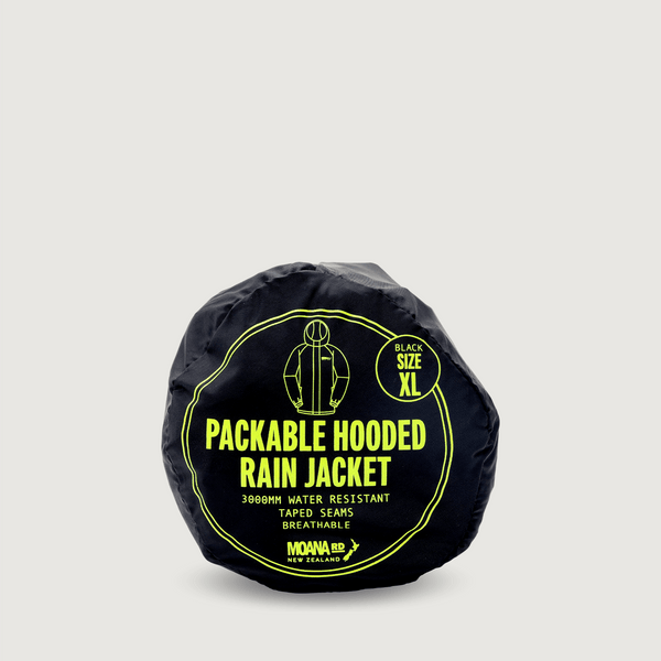 Moana Road - Packable Raincoat Black