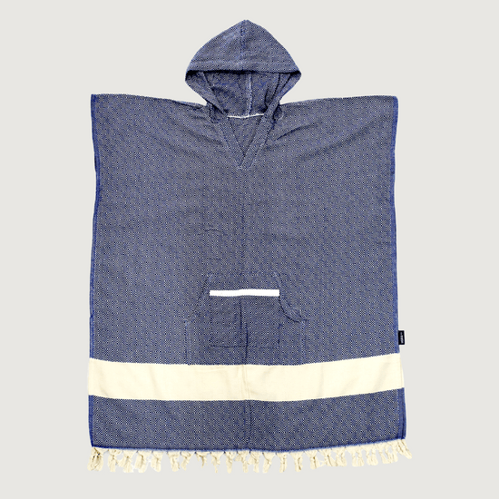 Moana Road - Turkish Towel Hoodie - Blue & White