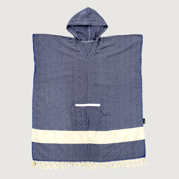 Moana Road - Turkish Towel Hoodie - Blue & White