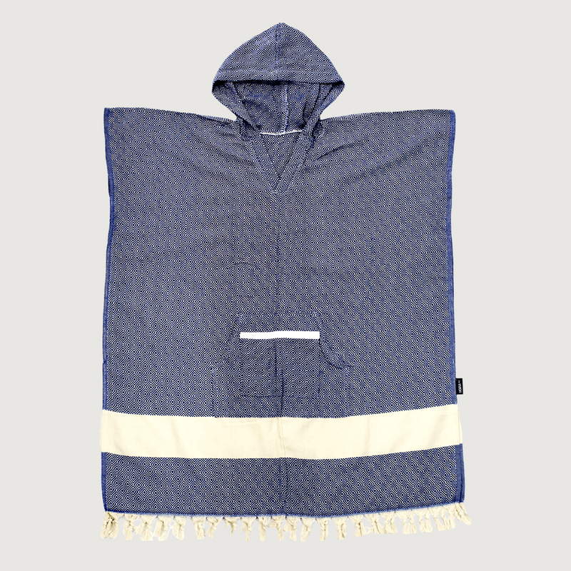 Moana Road - Turkish Towel Hoodie - Blue & White