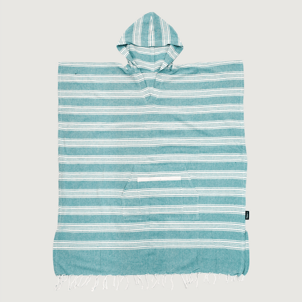 Turkish Towel Hoodie - Aqua Striped