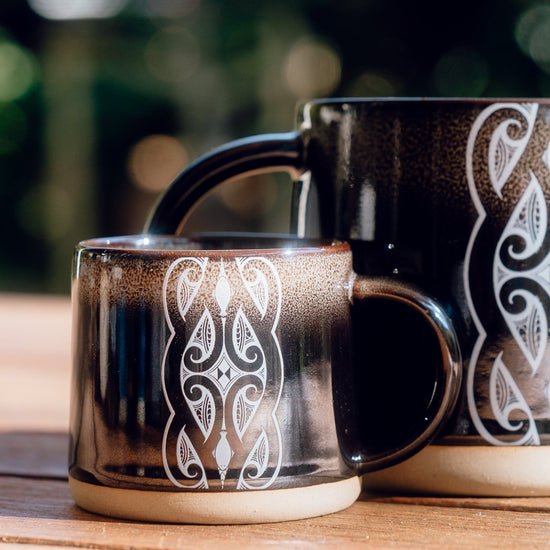 Moana Road - Miriama Grace-Smith Ceramic Espresso Mug - Black
