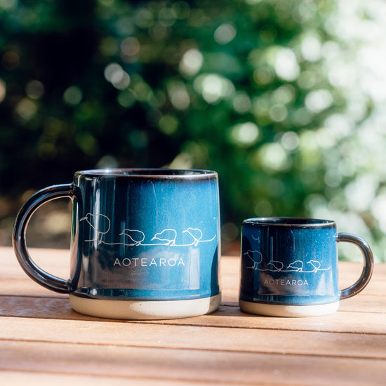 Moana Road - Kiwi Ceramic Espresso Mug - Navy
