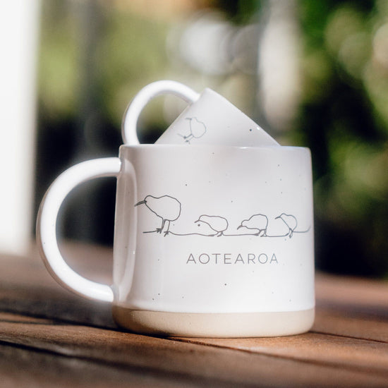 Moana Road - Kiwi Ceramic Espresso Mug - Stone
