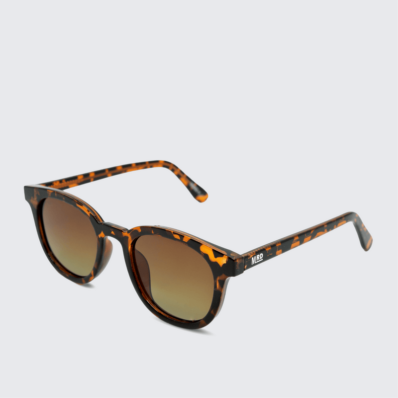 Moana Road sunglasses with tortoiseshell frames, tortoiseshell arms and brown polarised lenses 