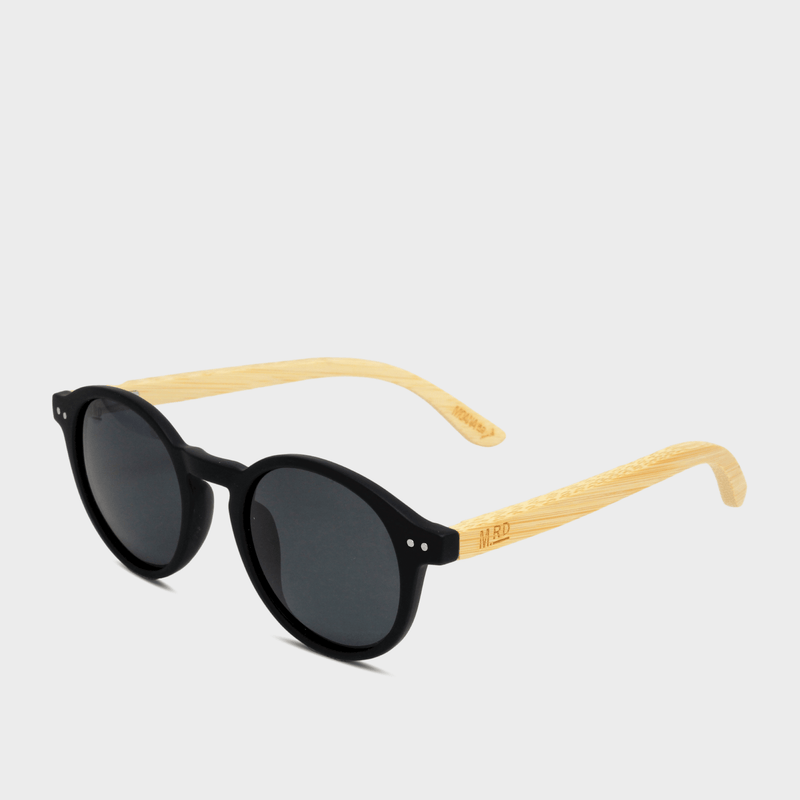 Moana Rd Doris Day sunglasses - Black frames with bamboo arms and dark lenses