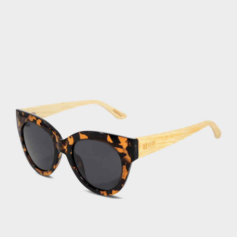 Moana Rd Ingrid Bergman sunglasses - Tortoiseshell frames with bamboo arms and dark lenses
