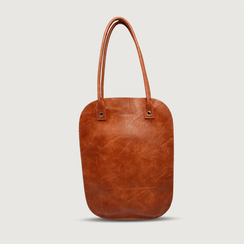 Moana Road Mt Maunganui tote bag. Tan vegan leather with magnetic clasps