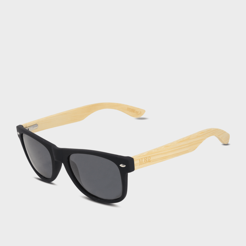 Moana Rd 50/50s- Black frames with bamboo arms and black polarized lenses