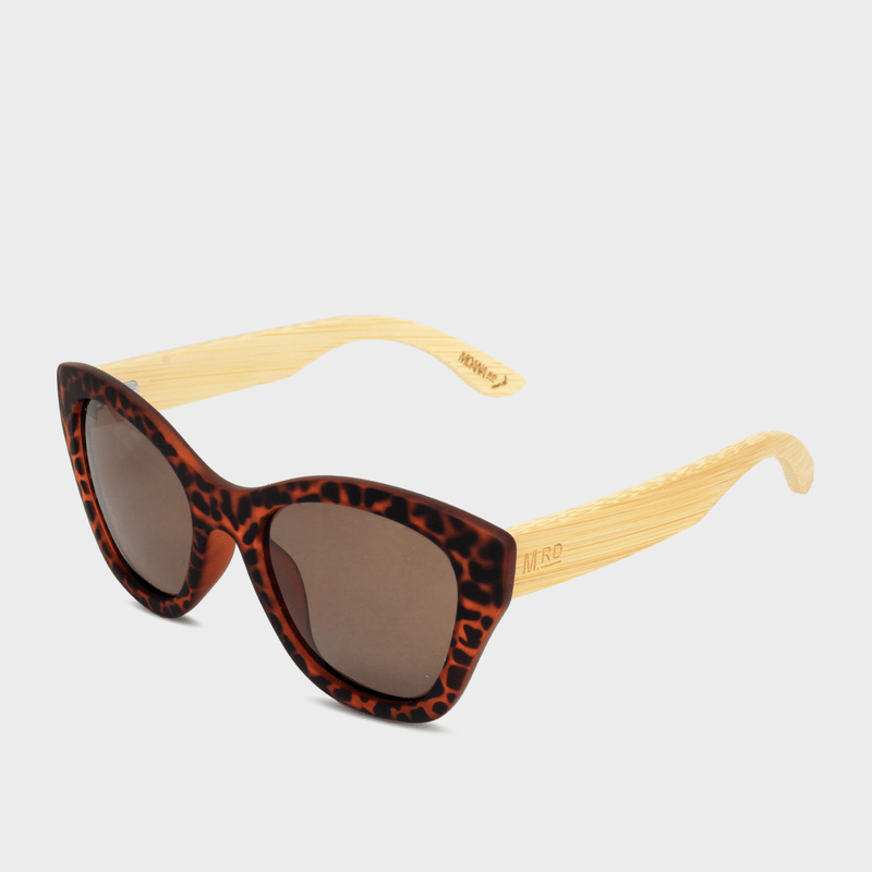 Moana Rd Hepburns sunglasses -  Tortoiseshell frames with bamboo arms and brown lenses