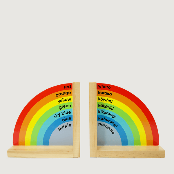Moana Road - Wooden Rainbow Book Ends