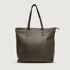 Moana Road Khandallah tote bag. Brown vegan leather with patterned interior lining