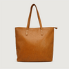 Moana Road Khandallah tote bag. Tan vegan leather with patterned interior lining