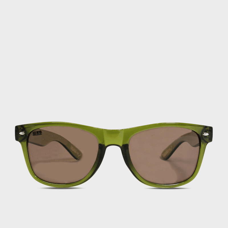 Moana Rd Plastic Fantastics sunglasses - Green transparent frames with green transparent frames arms with brown polarized lenses