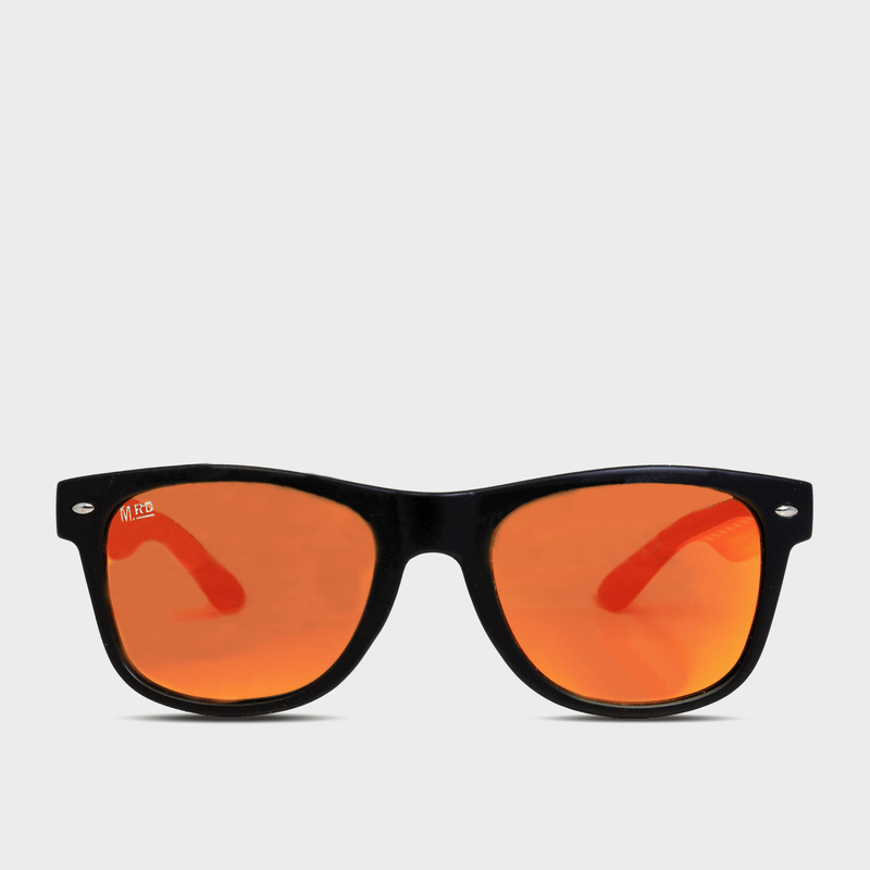Moana Rd Plastic Fantastics sunglasses - Black frames with black arms with reflective polarized lenses